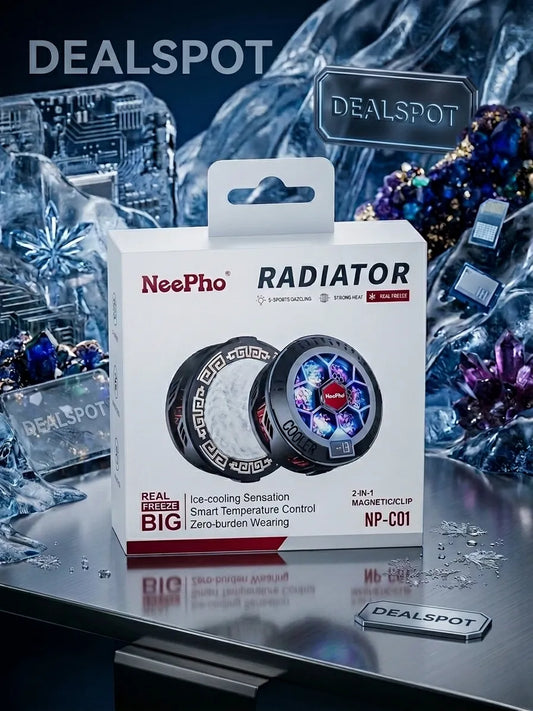 NeePho NP-C01 Magnetic Phone Cooler Radiator - 2-in-1 Clip-on Mobile Gaming Fan with RGB Light & Smart Temperature Control Ice-Cooling Fan for PUBG, Free Fire & Streaming by dealspot